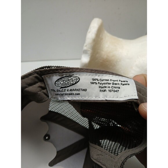 FedEx Ground Trucker Hat Cap Gray Camo Mesh Leather Patch Adjustable TSM - Picture 6 of 6